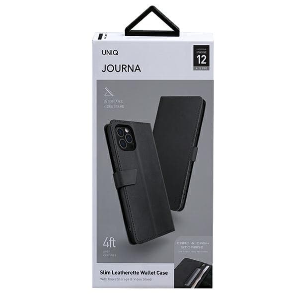 UNIQ iPhone 12/12 Pro Pung Taske Journa - Mørkegrå