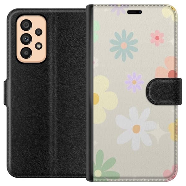 Plånboksfodral till Samsung Galaxy A53 5G med fejdande blommor