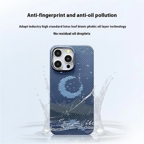 Mobilskal till iPhone 16 Pro Magsafe Aramid Fiber - Moon Blå