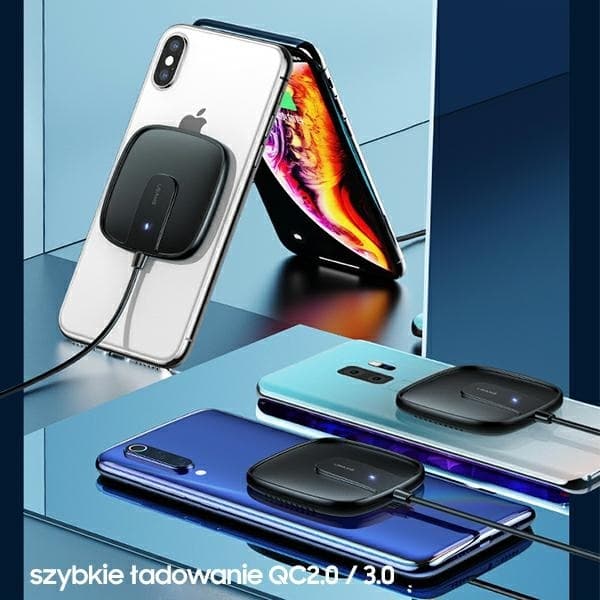 USAMS Induktionsladdare US-CD159 Magnetisk W1 15W iPhone 12 - Vit