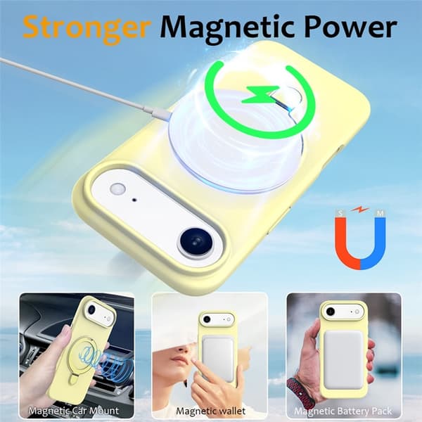 Mobilskal till iPhone Air MagSafe Kickstand PC + Silikon - Gul Gul