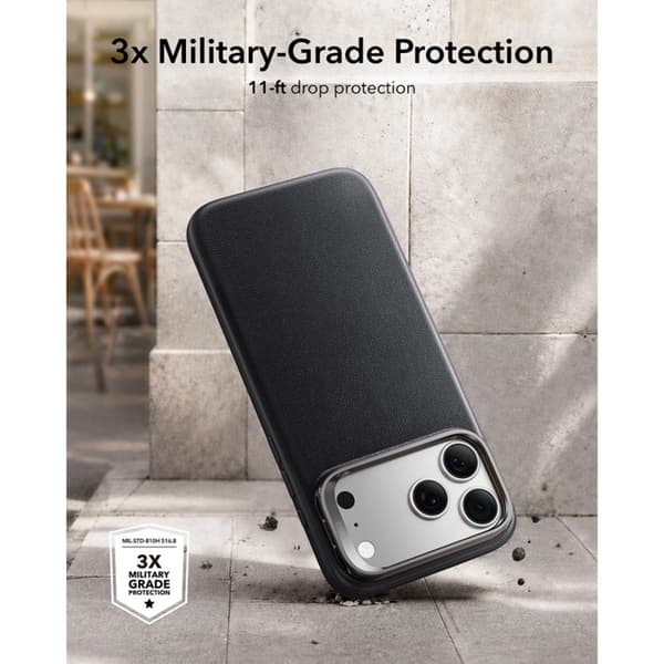 ESR Mobilskal För iPhone 18 Pro Max/17 Pro Max Magsafe Läder Kickstand - Svart