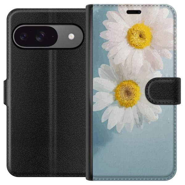 Google Pixel 9 tegnebog med sommerblomster