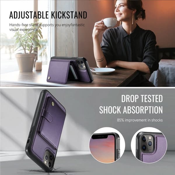 JEEHOOD J09 Mobilskal till iPhone 11 Pro Max Läder MagSafe - Lila