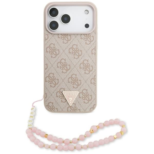 Guess Mobilskal till iPhone 17 Pro Max MagSafe 4G Strap Triangle Logo Rosa