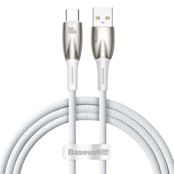 Baseus USB-A - USB-C Kabel 1M Glimmer Series - Hvid