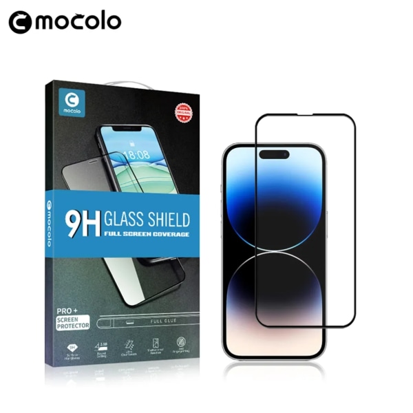 Mocolo iPhone 15 Pro Skærmbeskytter i hærdet glas 2.5D - Sort
