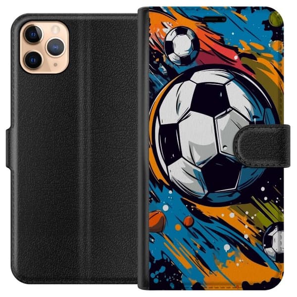 Plånboksfodral till Apple iPhone 11 Pro Max med Fotbollar