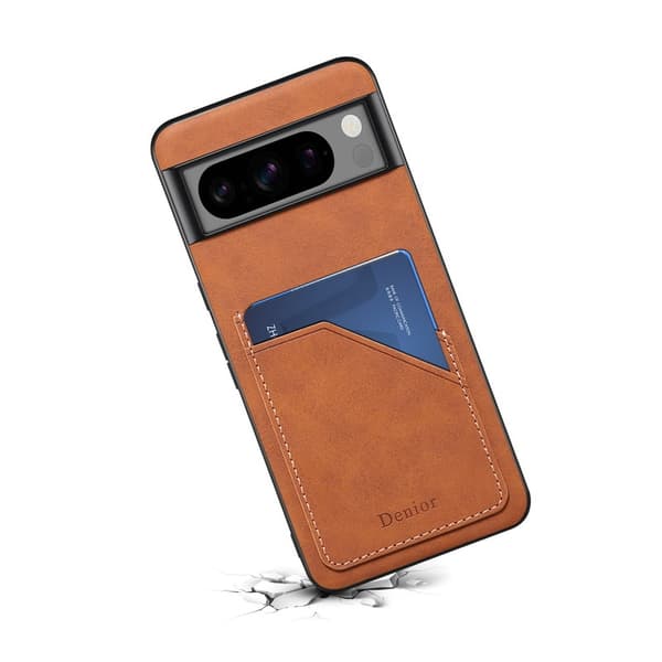 DENIOR Google Pixel 8 Pro Fodral KonstLäder Retro Brun