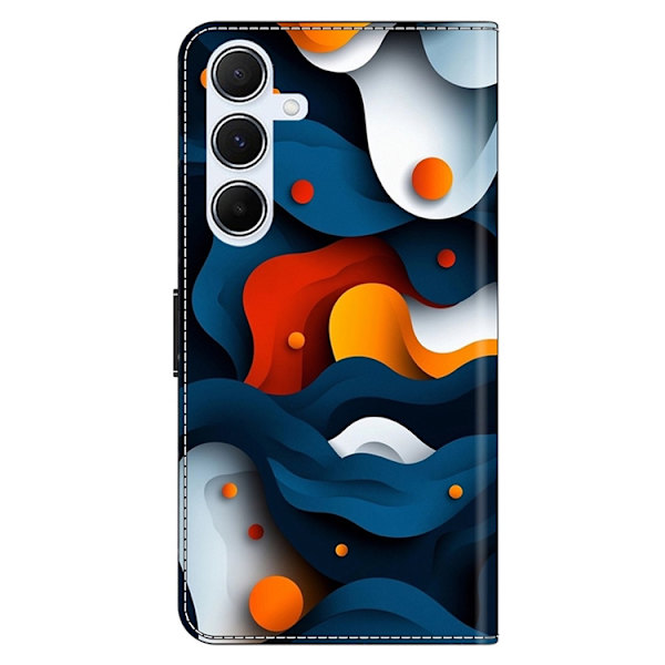 Galaxy A17 5G Konstläder Plånboksfodral Pattern Printing - Gradient Blå