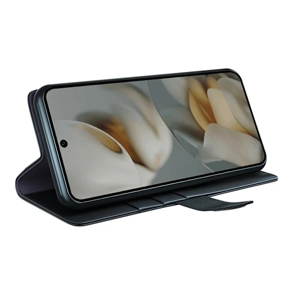 Google Pixel 10 Pro XL Plånboksfodral Äkta Läder Split - Svart Svart
