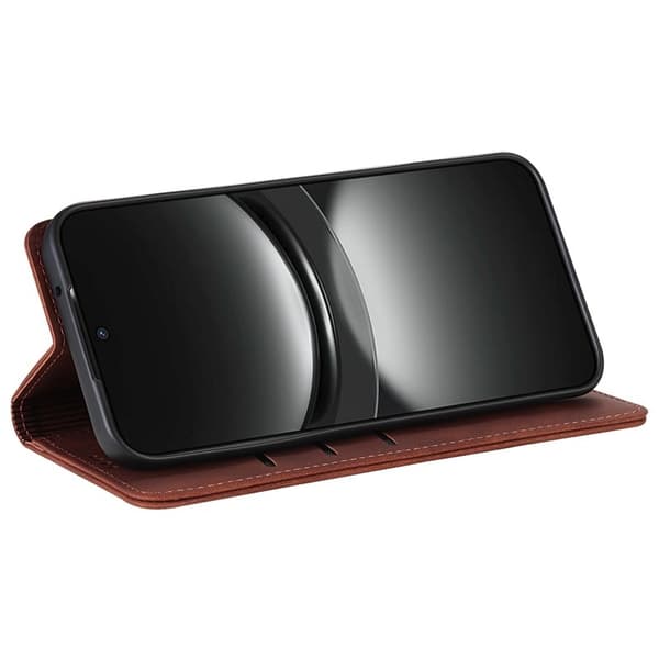 AZNS Samsung Galaxy S25 Plånboksfodral Konstläder - Brun