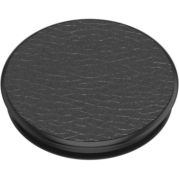 POPSOCKETS Pebbled Vegan Leather Black Irrotettava Grip Black