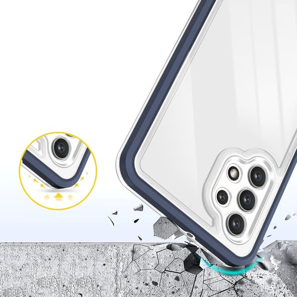 Galaxy A32 5G Skal Clear 3in1 - Blå Blå