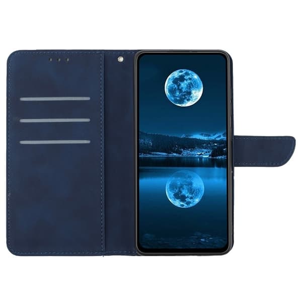 Sony Xperia 1 VII Plånboksfodral Skin Touch Lines Imprinted Blå