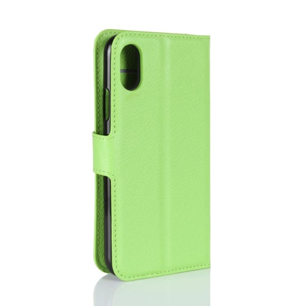 Litchi Plånboksfodral till iPhone XS / X - Grön Grön