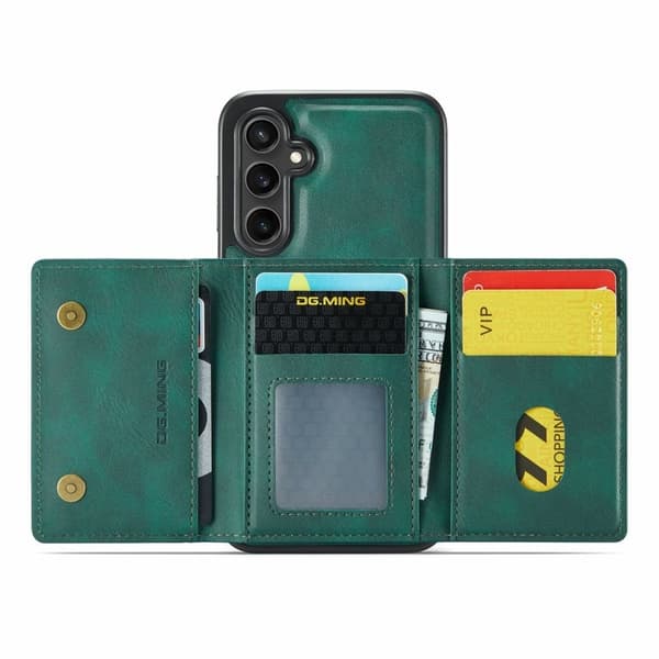 DG.MING Konstläder Plånboksfodral för Samsung Galaxy S25 FE - Grön