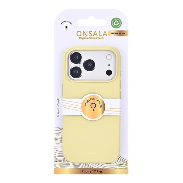 ONSALA Telefontaske til iPhone 17 Pro med Silikone Feel - Citron Gul