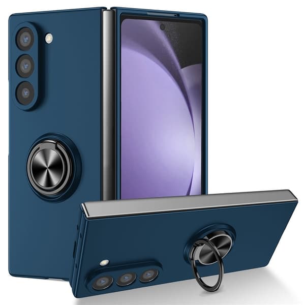 Mobilskal till Galaxy Z Fold7 Rotatable Ring Kickstand - Mörkblå Blå