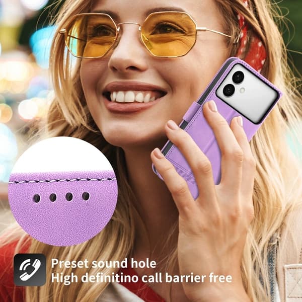 DIERFENG Samsung Galaxy S26 Edge Plånboksfodral Konstläder - Lila