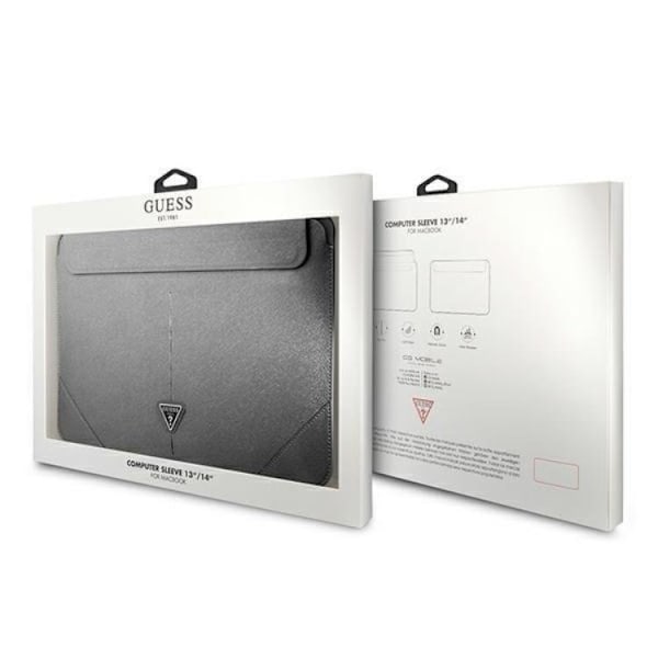 Guess Datorfodral 13/14'' Saffiano Triangle Logo - Silver Silver