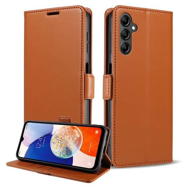 Plånboksfodral för Samsung Galaxy S26 Plus Magnetiskt Konstläder RFID - Brun
