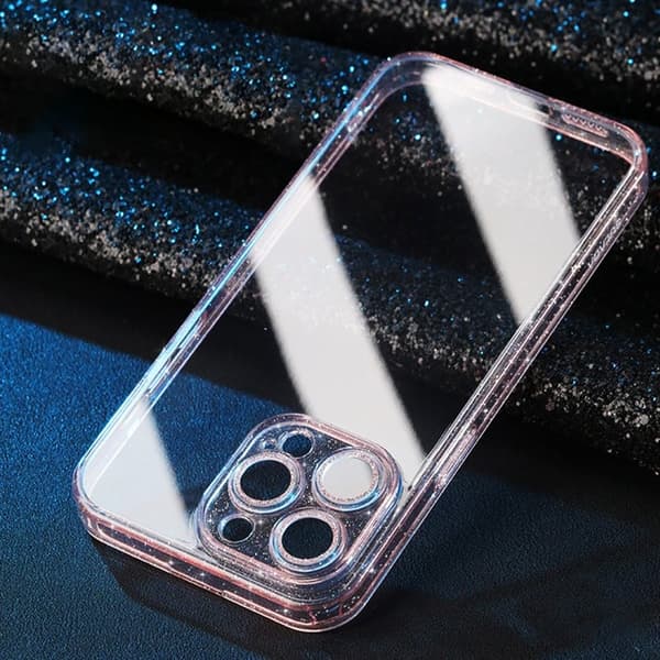 SULADA Mobilskal till iPhone 13 Pro Max TPU Glitter Rosa med Linsskydd