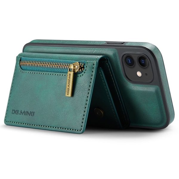DG.MING iPhone 11 Konstläder Plånboksfodral med kortfickor - Grön
