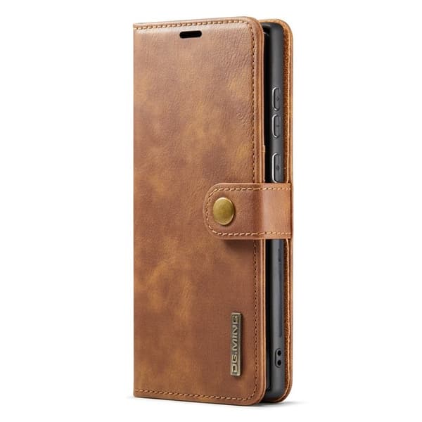 DG.MING Samsung Galaxy S25 Ultra Plånboksfodral Äkta läder - Brun