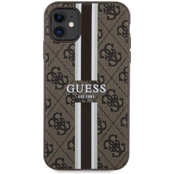 Guess iPhone 11/XR Mobilskal MagSafe Printed Stripes - Brun