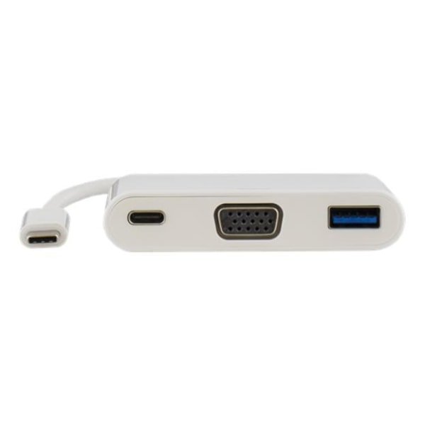 Deltaco USB-C till VGA och USB Typ A Adapter - Vit Vit