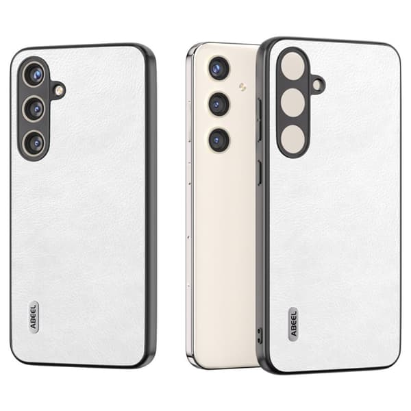 ABEEL Mobilskal till Samsung Galaxy S24 Litchi Textur Vit PU Läder