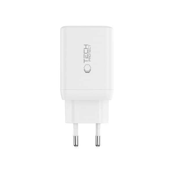 Tech-Protect NC45W-GAN 2-Port Snabbladdare PD 45W - Vit Vit