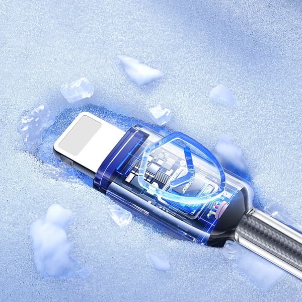 Joyroom S-A42 USB-A - Lightning 3A 1.2m Kabel Crystal-Clear Series - Svart Svart