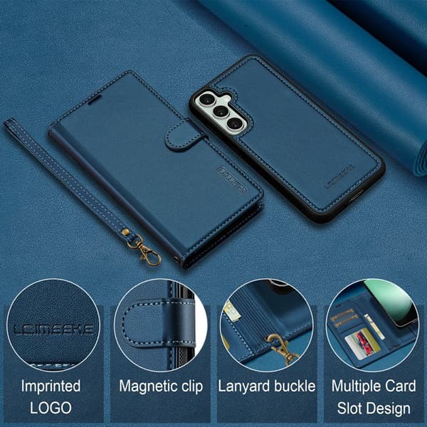 LC.IMEEKE Plånboksfodral för Samsung Galaxy S26 Konstläder Magnetiskt - Blå