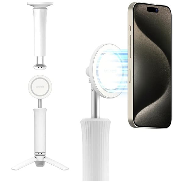 Araree Magfie Pod Lite MagSafe Selfie Stick med Tripod – Vit