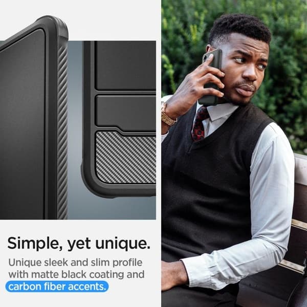 Spigen Galaxy S24 Mobilcover Rugged Armor - Mat Sort Svart