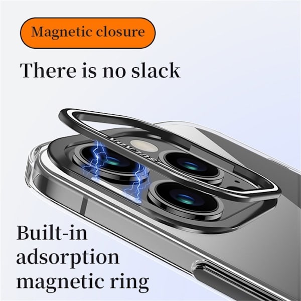 SULADA Mobilskal till iPhone 16 Pro Max Fällbart Stativ TPU+PC Klar Svart