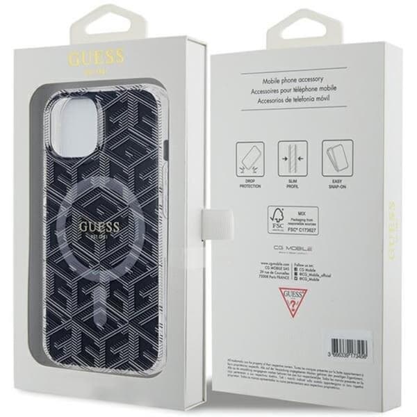 Guess iPhone 15/14 Plus Mobilskal Magsafe IML GCube - Sort Black