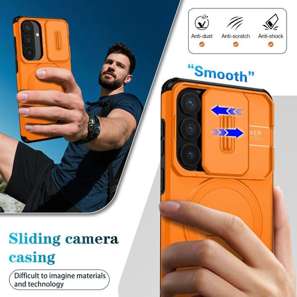 Mobilskal för Samsung Galaxy S26 Plus Magnetiskt Kickstand PC + TPU - Orange