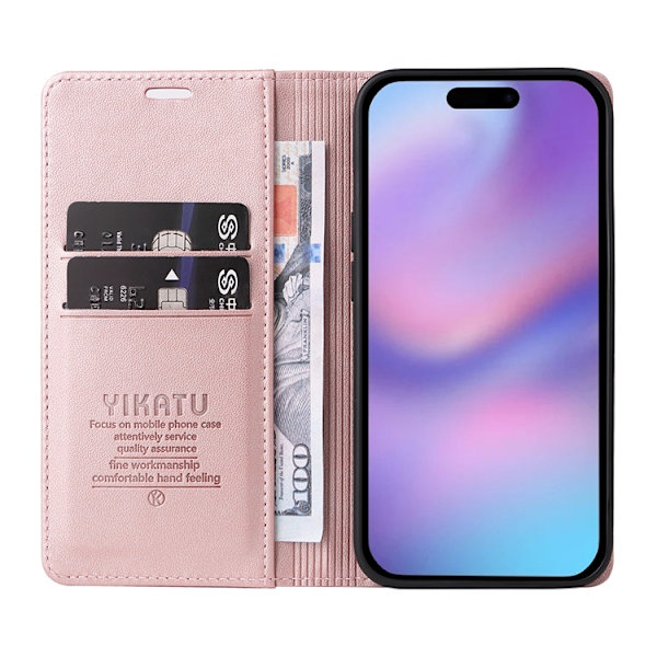 Yikatu iPhone 17 Plånboksfodral Closure - Rosa Guld Roséguld