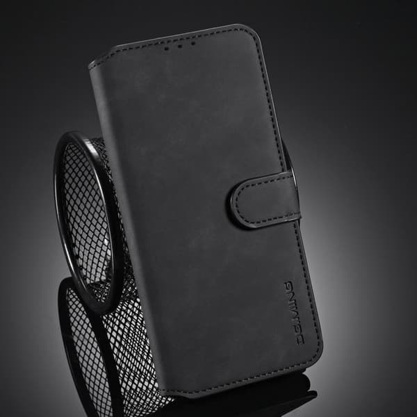 DG.MING Retro KonstläderPlånboksfodral för iPhone 12 Pro Max - Svart