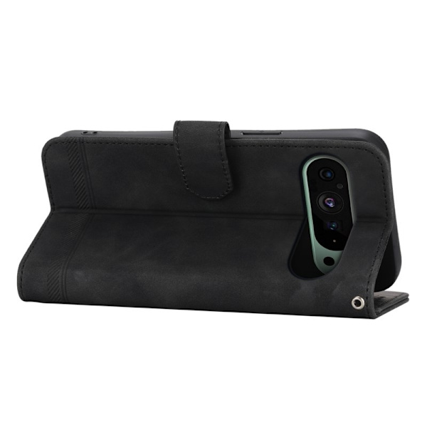 DIERFENG DF-03 Plånboksfodral för Google Pixel 9 - Konstläder - Svart