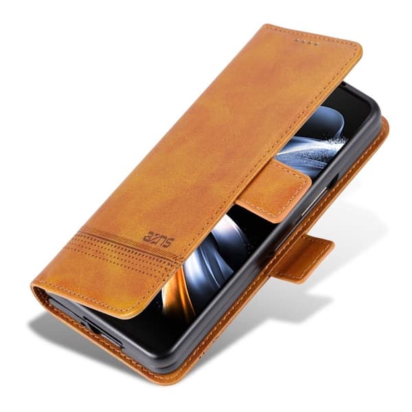 AZNS Samsung Galaxy Z Fold4 Plånboksfodral Konstläder - Brun