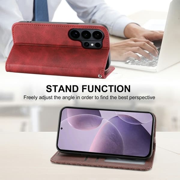 Xiaomi 17 Plånboksfodral Konstläder med Handrem - Röd