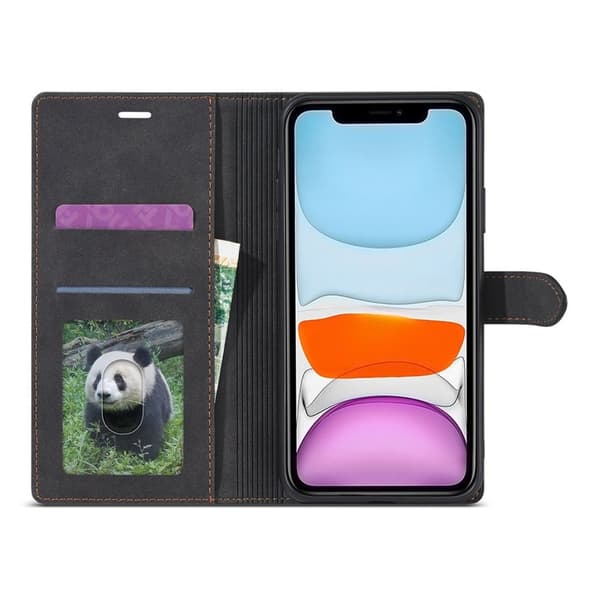 FORWENW iPhone 12 mini Plånboksfodral i Konstläder - Svart