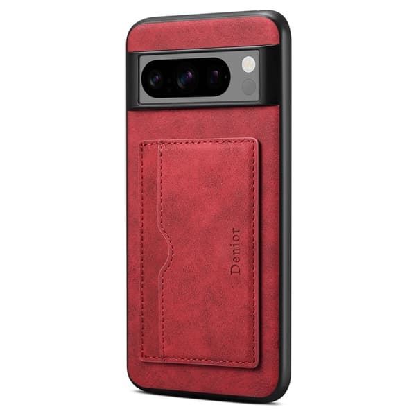 DENIOR Google Pixel 8 Pro Fodral Konstläder Ställ - Röd