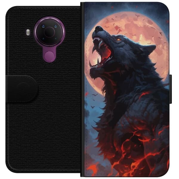 Pungcover til Nokia 5.4 med Hylende ulv