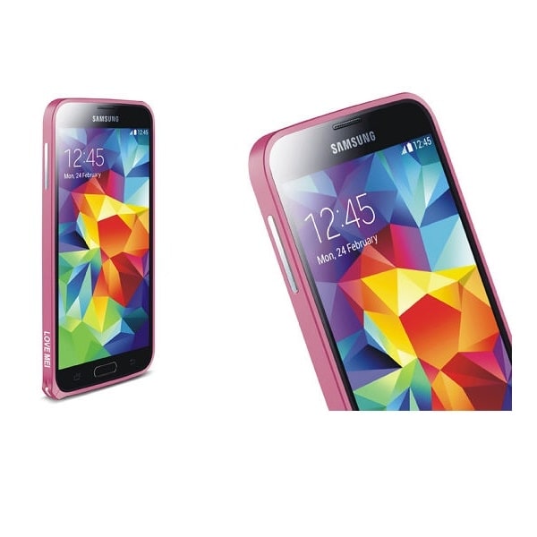 LOVE MEI 0,7mm Metal Bumper till Samsung Galaxy S5 (Rosa) Rosa