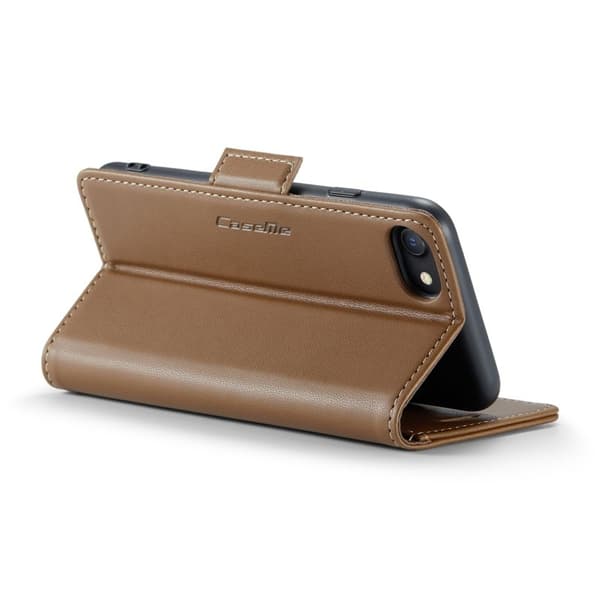 CASEME Litchi Texture Plånboksfodral Konstläder iPhone 6/7/8/SE Brun